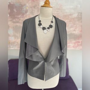 Zara Basic Gray‎ vegan leather jacket amazing structure and detail size s
